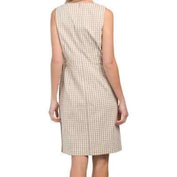 J. Mclaughlin NEW Tan Paulson Gingham Sleeveless Dress Plaid size 14 - Picture 2 of 16
